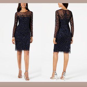 NWT Adrianna Papell Embellished Illusion Dress 12P